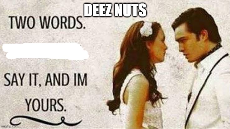 Say it and I’m yours | DEEZ NUTS | image tagged in say it and i m yours | made w/ Imgflip meme maker