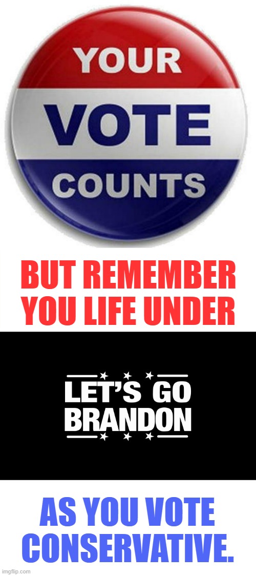 BUT REMEMBER YOU LIFE UNDER; AS YOU VOTE CONSERVATIVE. | image tagged in memes,imgflip,presidents,conservatives | made w/ Imgflip meme maker