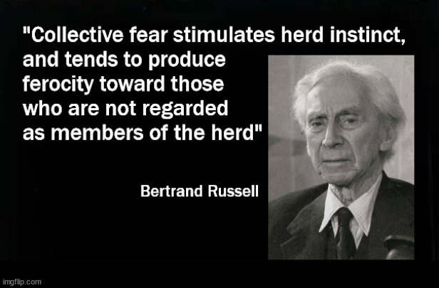 herd instinct | image tagged in bertrand russel | made w/ Imgflip meme maker