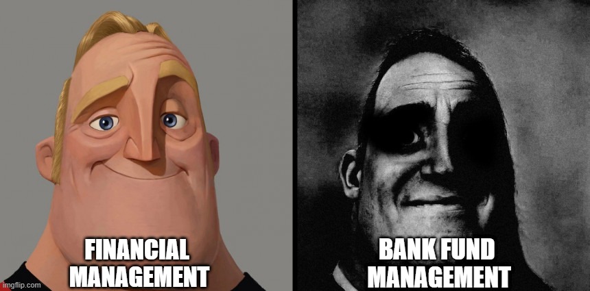 Finance Major Course Difference | BANK FUND 
MANAGEMENT; FINANCIAL 
MANAGEMENT | image tagged in those who don't know / those who know | made w/ Imgflip meme maker