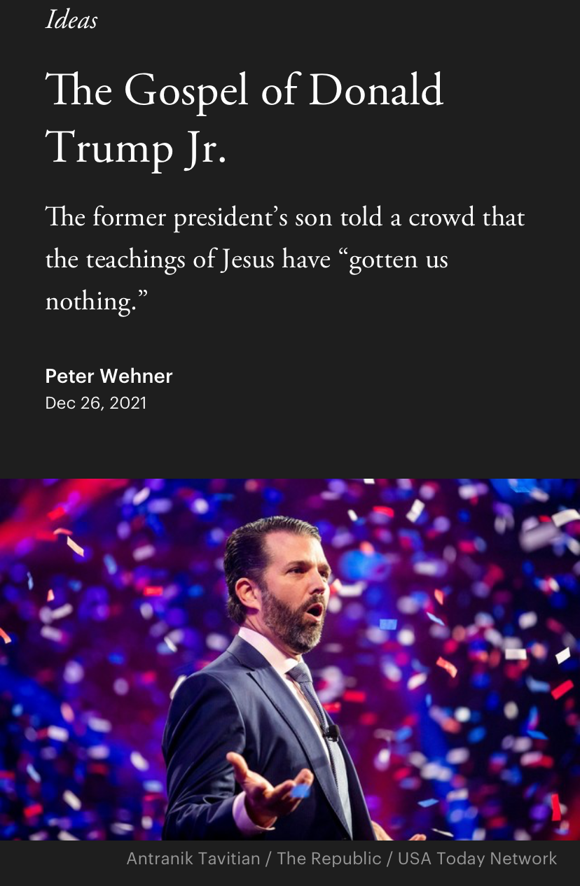 High Quality Donald Trump Jr. rejects Jesus Blank Meme Template