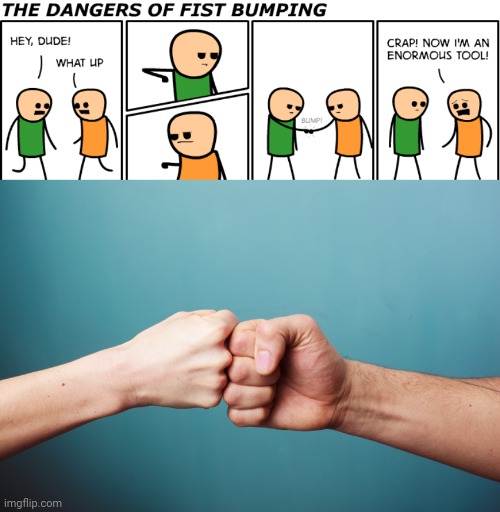 Fist bumping | image tagged in fist bump,cyanide and happiness,cyanide,comics/cartoons,comics,memes | made w/ Imgflip meme maker