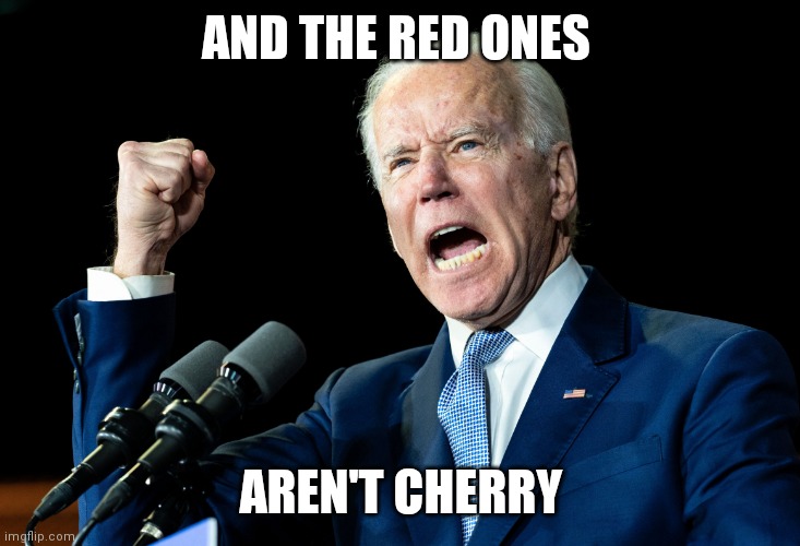 Joe Biden - Nap Times for EVERYONE! | AND THE RED ONES AREN'T CHERRY | image tagged in joe biden - nap times for everyone | made w/ Imgflip meme maker