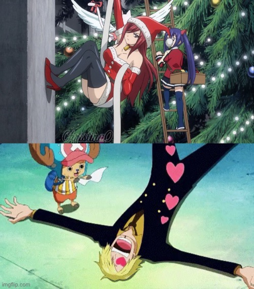 Fairy Tail Christmas Meme | image tagged in memes,fairy tail,one piece,fairy tail meme,christmas,anime meme | made w/ Imgflip meme maker