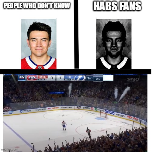 Habs |  HABS FANS; PEOPLE WHO DON'T KNOW | image tagged in hockey | made w/ Imgflip meme maker