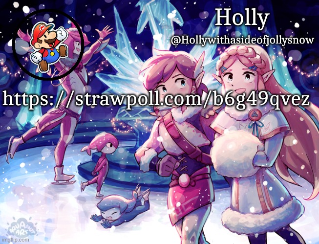 Holly Christmas Announcement | https://strawpoll.com/b6g49qvez | image tagged in holly christmas announcement | made w/ Imgflip meme maker