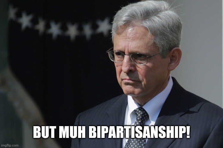 Merrick Garland  | BUT MUH BIPARTISANSHIP! | image tagged in merrick garland | made w/ Imgflip meme maker