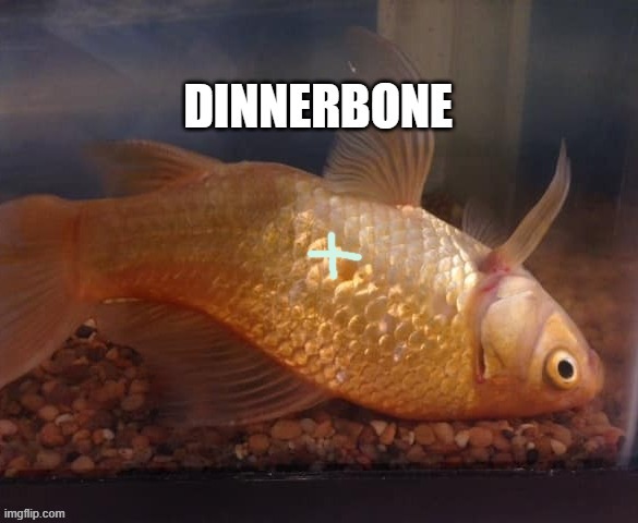 Dinner Bone... | image tagged in minecraft,fish,water | made w/ Imgflip meme maker