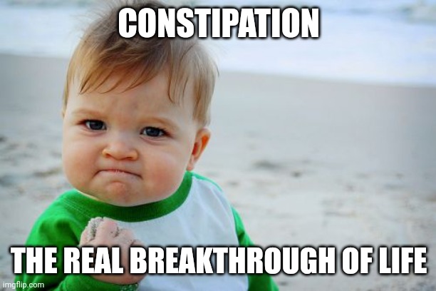Constitution | CONSTIPATION; THE REAL BREAKTHROUGH OF LIFE | image tagged in memes,success kid original,poop,pooping,overly attached girlfriend,breaking news | made w/ Imgflip meme maker