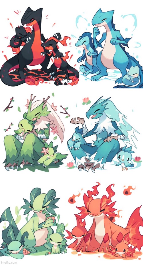 Cute Pokémon type swap art pt.1 | image tagged in pokemon,cute,type swap | made w/ Imgflip meme maker