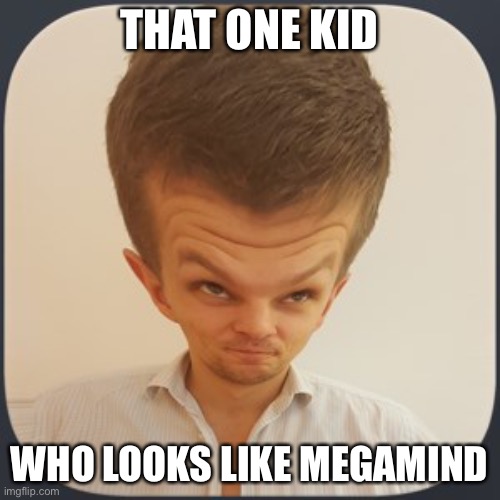 Five head | THAT ONE KID; WHO LOOKS LIKE MEGAMIND | image tagged in 5 head boi | made w/ Imgflip meme maker