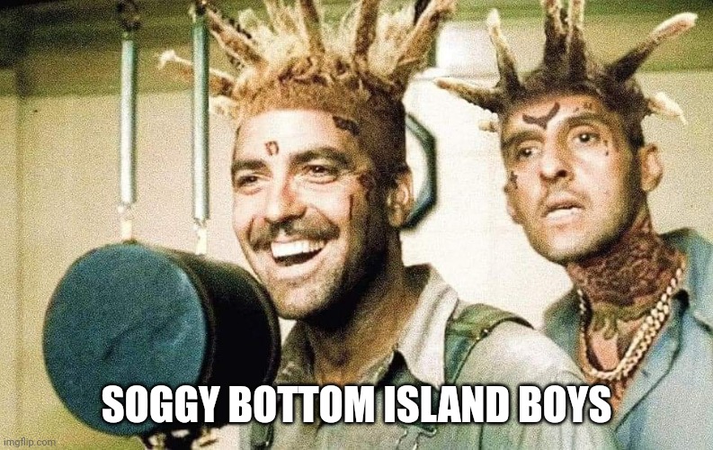 Listening to them is constant sorrow | SOGGY BOTTOM ISLAND BOYS | image tagged in island,boys,funny,memes | made w/ Imgflip meme maker