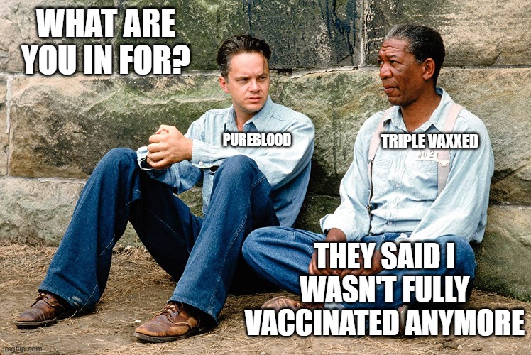 Doesn't Matter What You Do Anymore | WHAT ARE YOU IN FOR? TRIPLE VAXXED; PUREBLOOD; THEY SAID I WASN'T FULLY VACCINATED ANYMORE | image tagged in what are you in for,funny,covid,vaccinated,big government | made w/ Imgflip meme maker