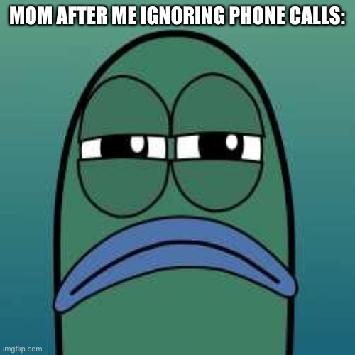not funny | MOM AFTER ME IGNORING PHONE CALLS: | image tagged in not funny | made w/ Imgflip meme maker
