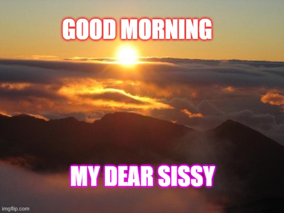good morning | GOOD MORNING; MY DEAR SISSY | image tagged in good morning | made w/ Imgflip meme maker