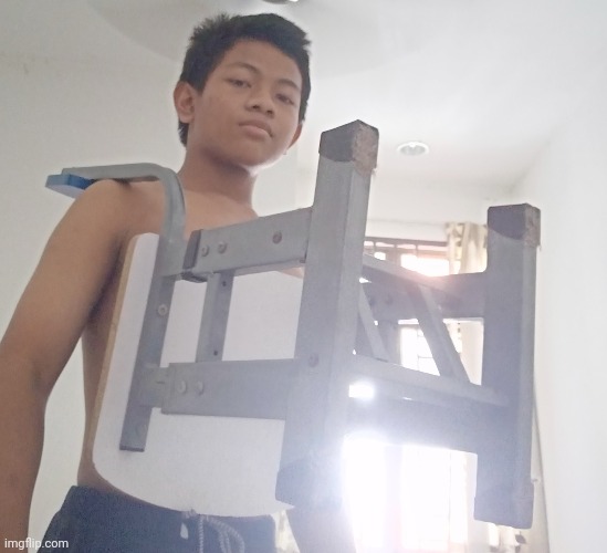 using a chair as armor and as a weapon also. | made w/ Imgflip meme maker