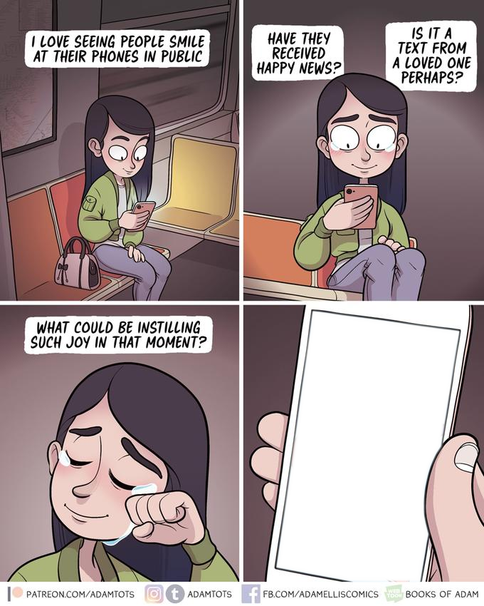 Girl looks at phone on train Blank Meme Template