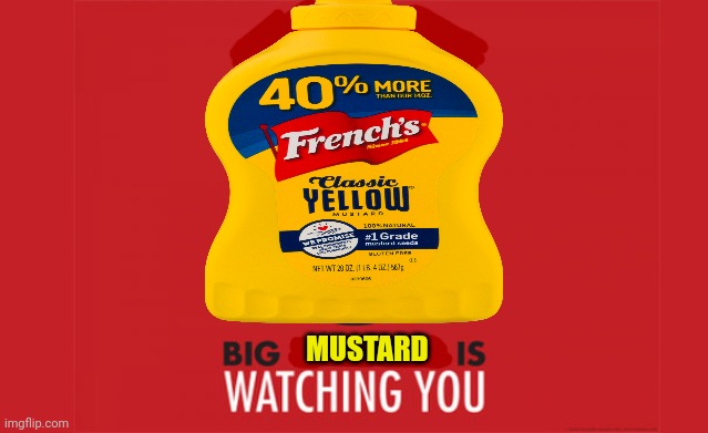 Don't cross Big Mustard | MUSTARD | image tagged in big brother is always watching you,mustard,richard nixon | made w/ Imgflip meme maker
