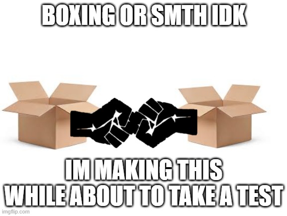 Boxing? | BOXING OR SMTH IDK; IM MAKING THIS WHILE ABOUT TO TAKE A TEST | made w/ Imgflip meme maker