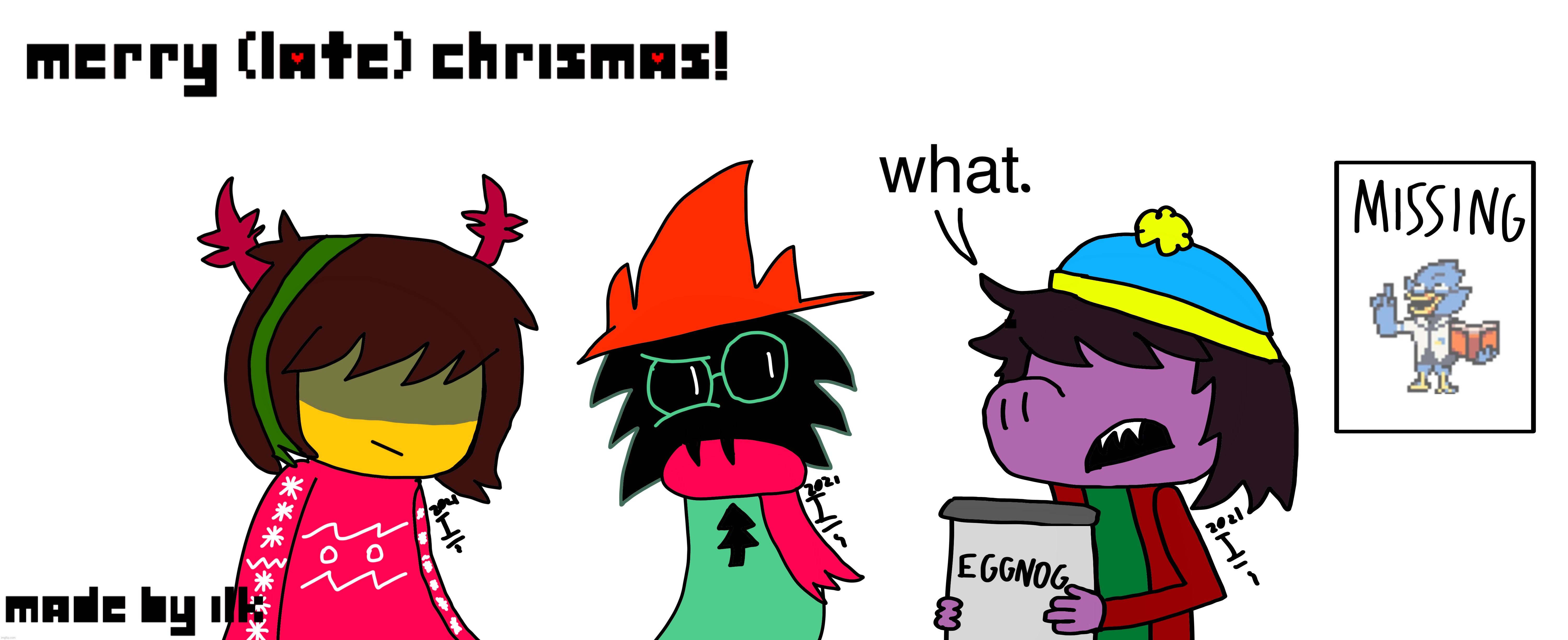 merry (late) krismas | image tagged in deltarune,christmas | made w/ Imgflip meme maker
