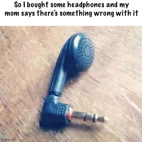 My headphones look sus… | So I bought some headphones and my mom says there’s something wrong with it | image tagged in idk | made w/ Imgflip meme maker
