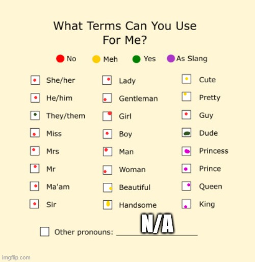 i made one before i started my account, and i updated it! V1.1 | N/A | image tagged in pronouns sheet | made w/ Imgflip meme maker