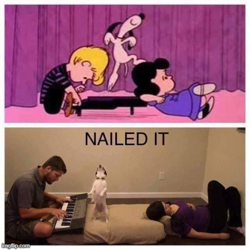 nailed it! | image tagged in snoopy,nancy | made w/ Imgflip meme maker