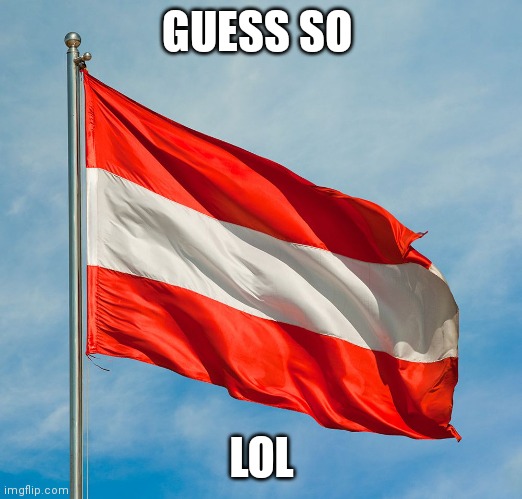 austrian flag | GUESS SO LOL | image tagged in austrian flag | made w/ Imgflip meme maker