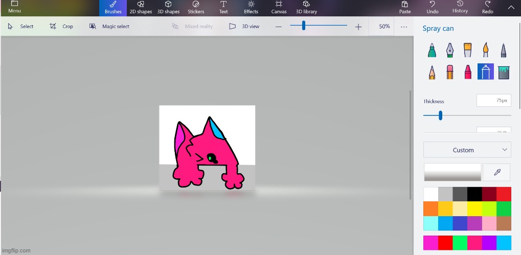have a crappy drawing of me trying to pretend Kawaii's getting out of the screen | made w/ Imgflip meme maker