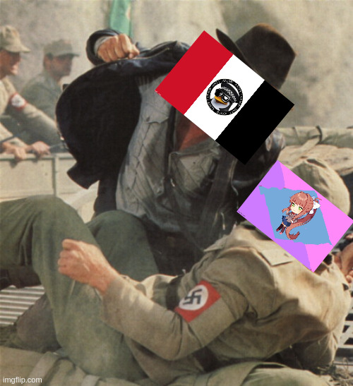 Indiana Jones Punching Nazis | image tagged in indiana jones punching nazis | made w/ Imgflip meme maker