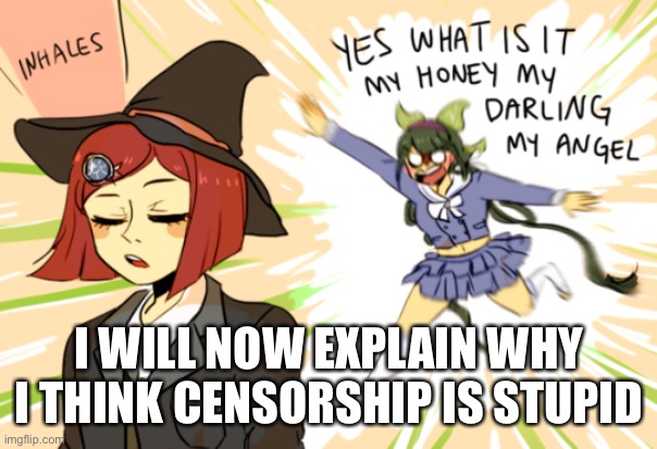 I WILL NOW EXPLAIN WHY I THINK CENSORSHIP IS STUPID | made w/ Imgflip meme maker