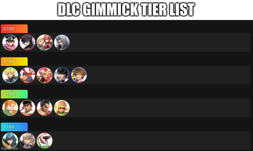 Sephiroth's whole Moveset is a Gimmick |  DLC GIMMICK TIER LIST | image tagged in blank white template | made w/ Imgflip meme maker