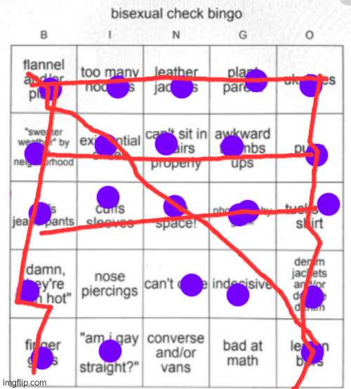 Bingoooo | image tagged in bisexual bingo | made w/ Imgflip meme maker