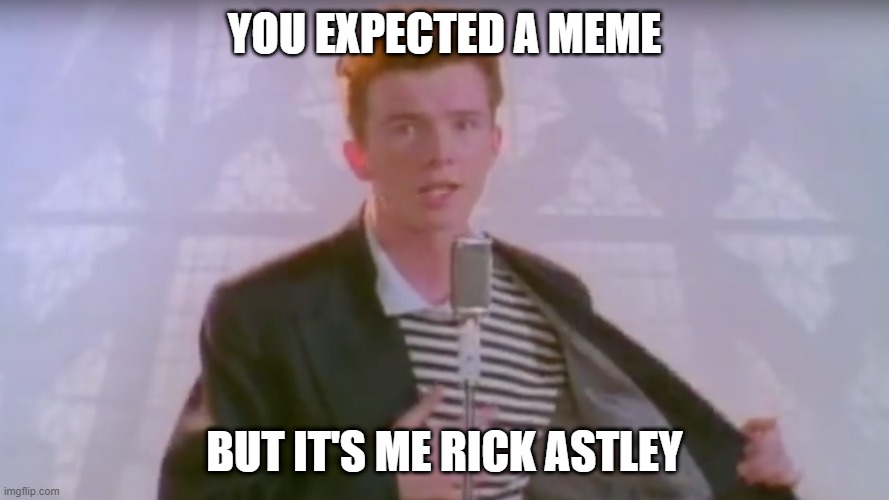 You know the rules, it's time to die | YOU EXPECTED A MEME; BUT IT'S ME RICK ASTLEY | image tagged in you know the rules it's time to die | made w/ Imgflip meme maker