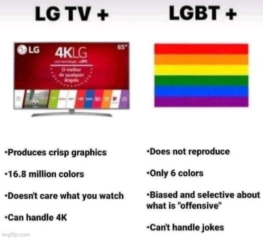 lol | image tagged in lgbt,lg tv | made w/ Imgflip meme maker