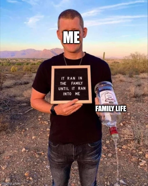 End of the Bloodline Road | ME; FAMILY LIFE | image tagged in mgtow,family | made w/ Imgflip meme maker