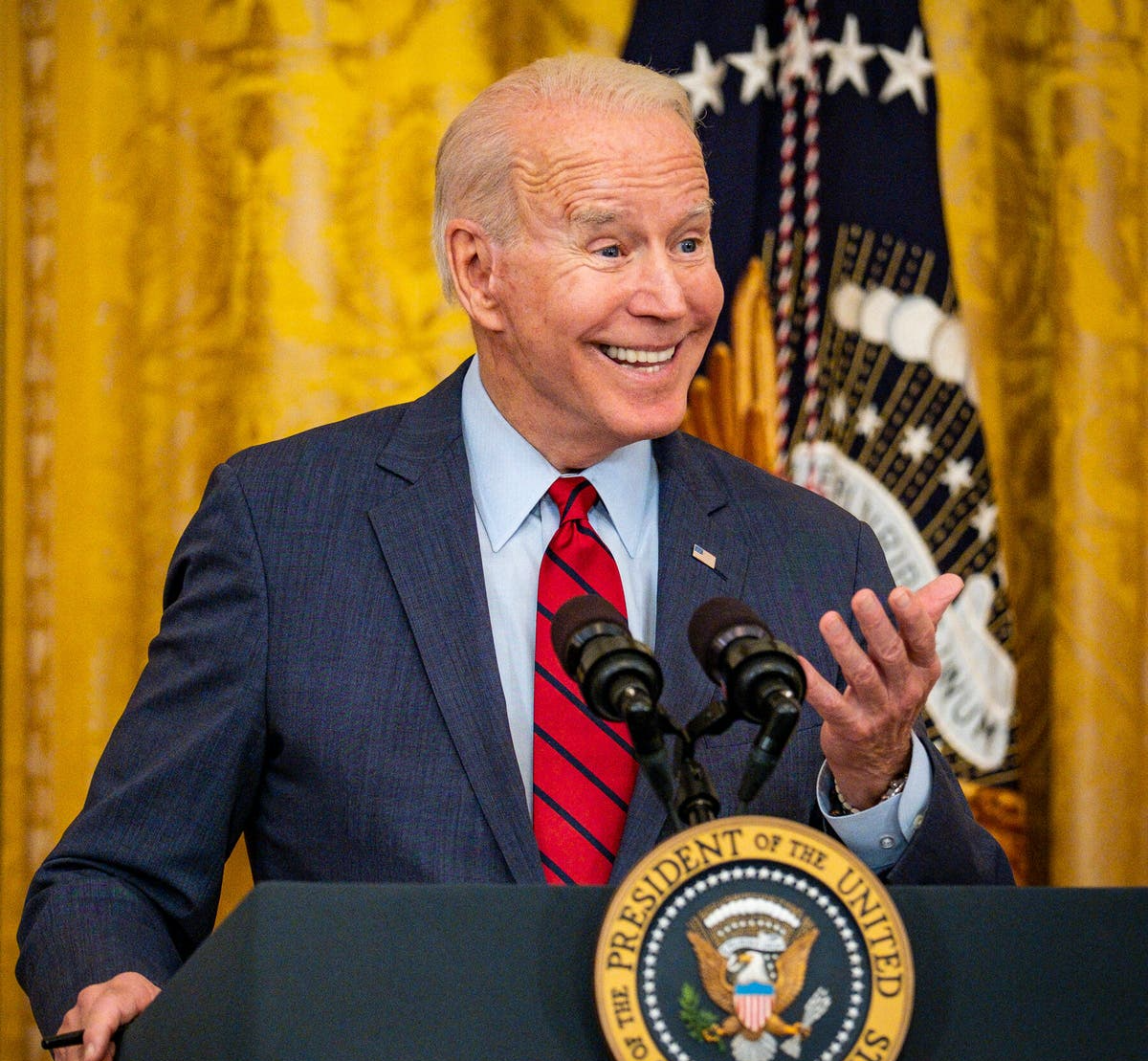 High Quality Smarmy grinning Biden Blank Meme Template