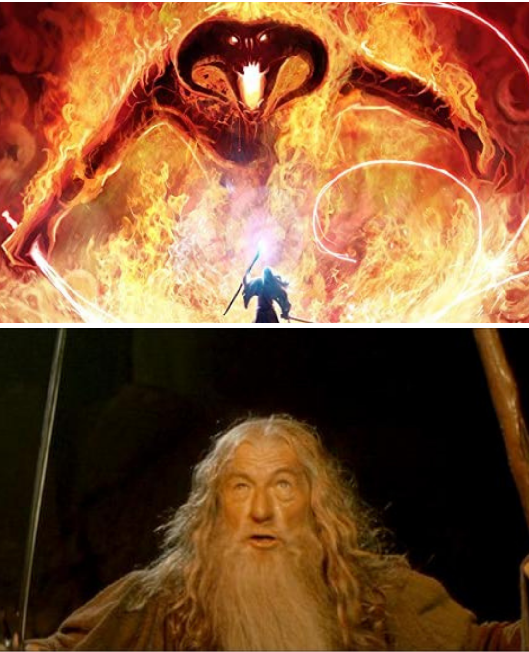 High Quality Gandalf vs Balrog Blank Meme Template