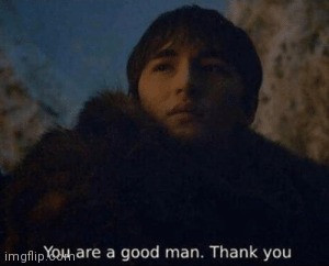 You are a good man. Thank you | image tagged in you are a good man thank you | made w/ Imgflip meme maker