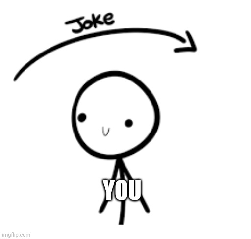 Joke goes over head | YOU | image tagged in joke goes over head | made w/ Imgflip meme maker