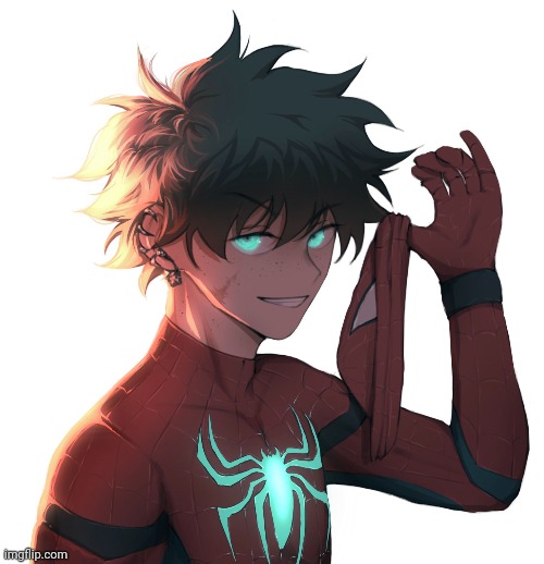Yes, he is the spidey variant of anime | image tagged in deku,spiderman | made w/ Imgflip meme maker
