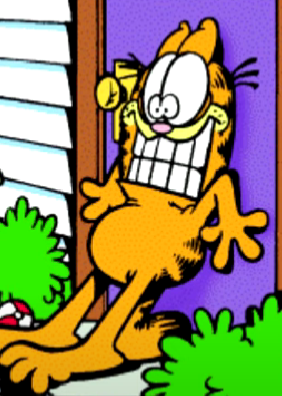 High Quality Garfield leaning against door Blank Meme Template