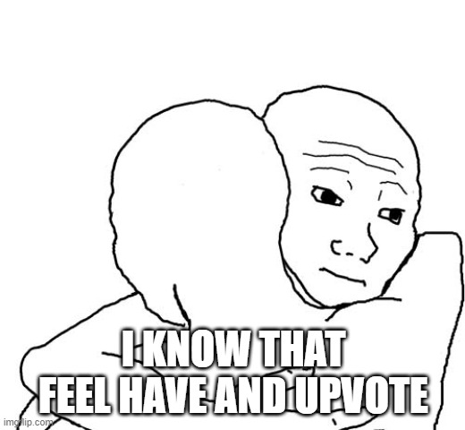 I KNOW THAT FEEL HAVE AND UPVOTE | image tagged in i feel you bro | made w/ Imgflip meme maker