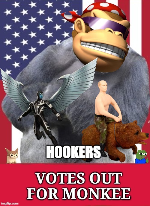 make the stream more fun! Vote CSP! | HOOKERS | image tagged in votes out for monkee | made w/ Imgflip meme maker