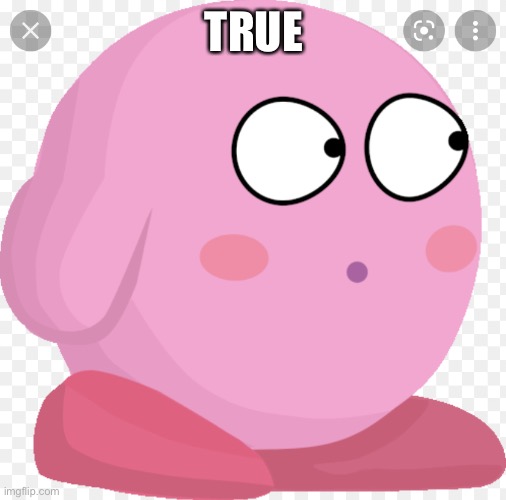 Kirby Scared/Surprised | TRUE | image tagged in kirby scared | made w/ Imgflip meme maker