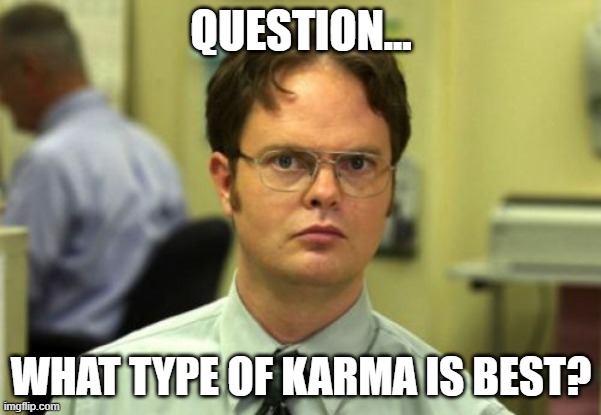 False | QUESTION... WHAT TYPE OF KARMA IS BEST? | image tagged in false,FreeKarma4U | made w/ Imgflip meme maker
