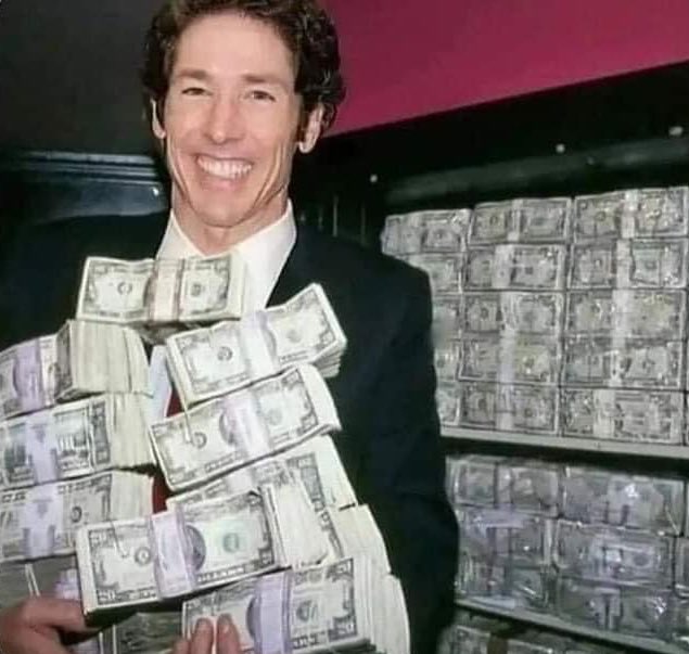 Joel Osteen with money Blank Meme Template