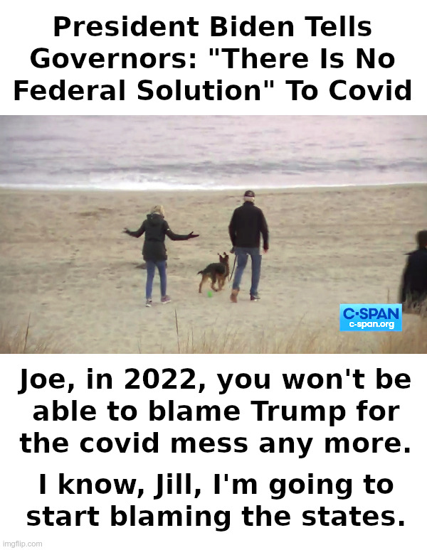 President Biden Tells Governors: "There Is No Federal Solution" To Covid | image tagged in joe biden,jill biden,2022,covid | made w/ Imgflip meme maker