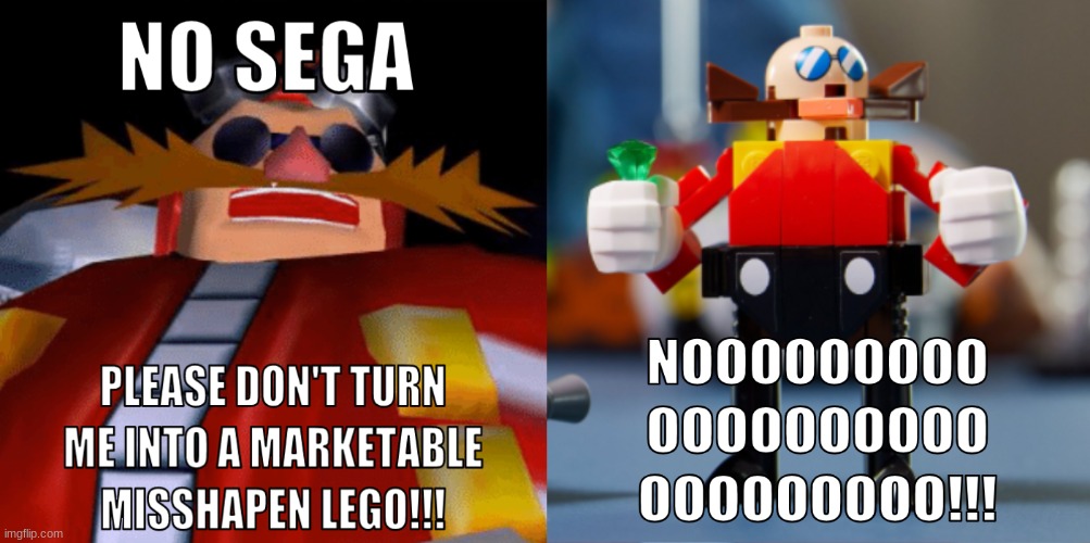 Eggman gets turned into marketable misshapen lego | image tagged in dr eggman,lego,lego meme,sega,sonic the hedgehog | made w/ Imgflip meme maker