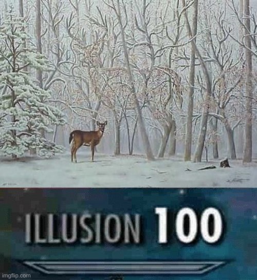 There is another deer | image tagged in illusion 100,memes,funny,optical illusion | made w/ Imgflip meme maker